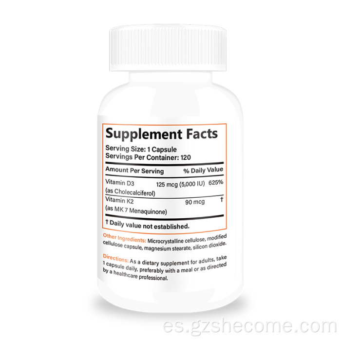 VitAmink2 con cápsulas de vitamina K2 de múltiples vitamina D3